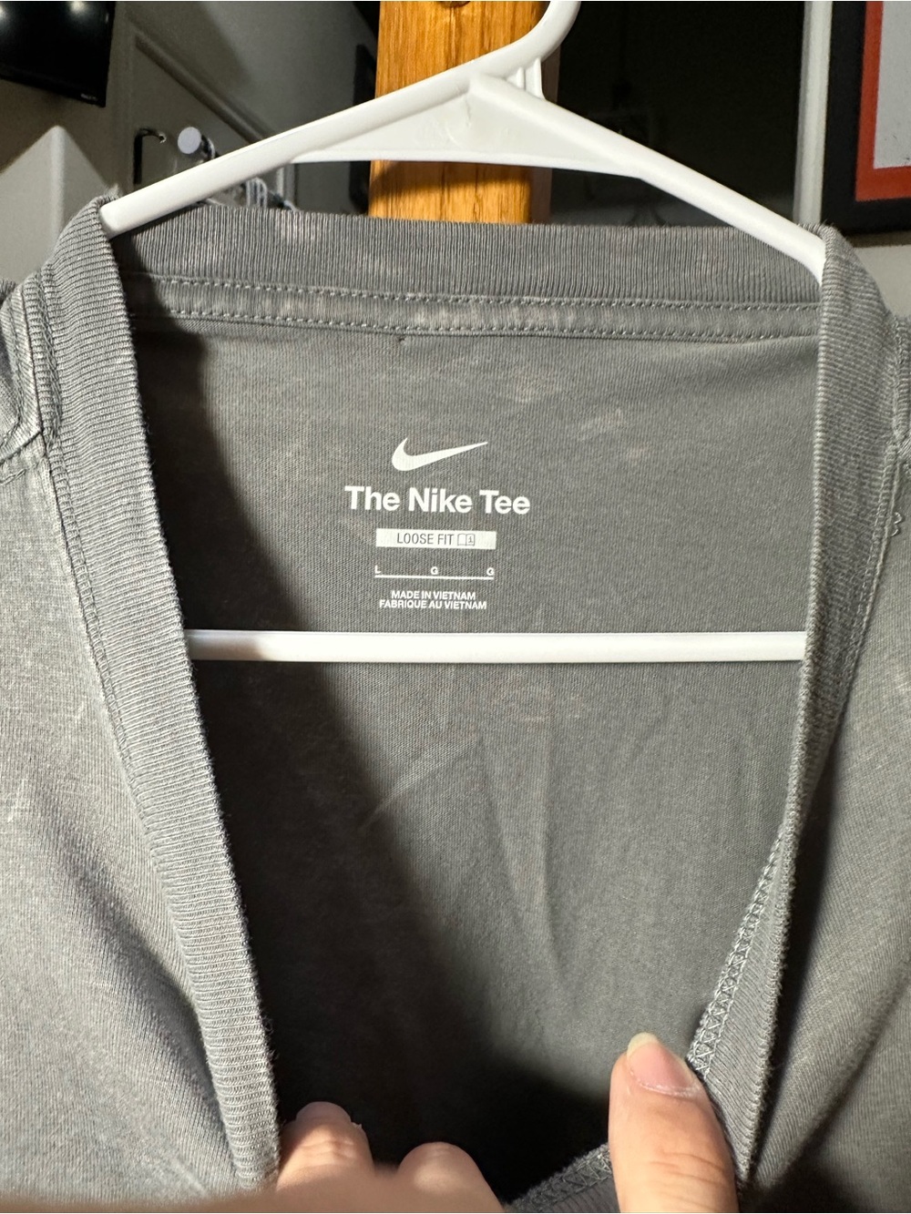 Nike Gray The Nike Tee with White Swoosh Print - Picture 4 of 7